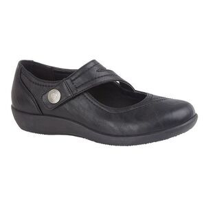 Boulevard Womens/Ladies X Wide EE Fit Touch Fastening Bar Shoe / Black
